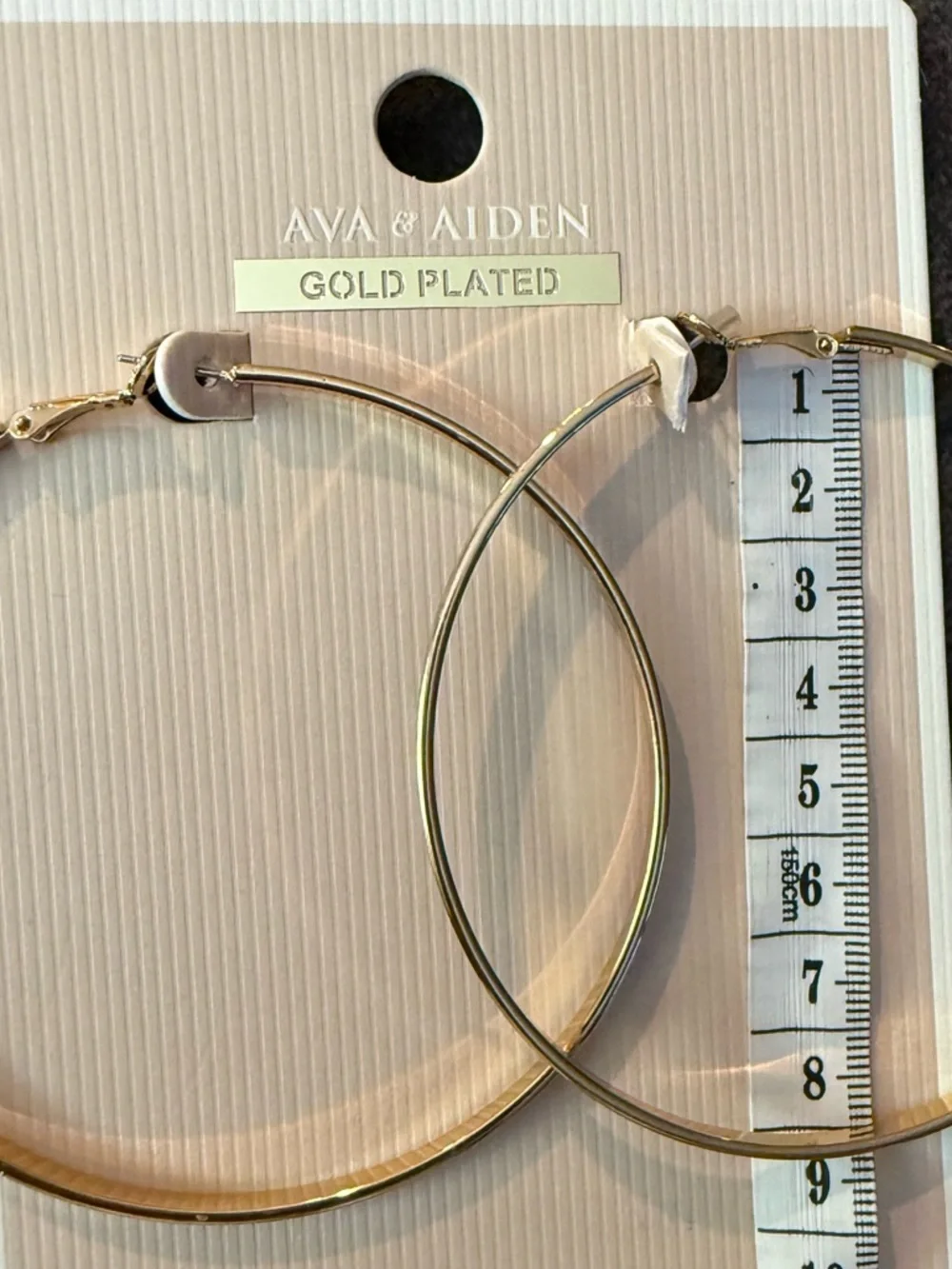 Ava & Aiden Ava & Aiden Gold Plated Square Edge Large Hoop Earrings